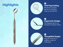 Dental Examination Mirror Kit Tweezers w/ Slip Resistant Surface ARTMAN
