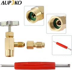 R134A Can Tap & Tank Adapter with Valve Core Remover – Durable Brass