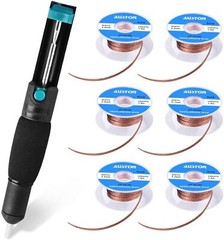 AUSTOR Desoldering Sucker and 6 Pcs Solder Braid Wick (2.0mm/2.5mm/3.0mm Widt…