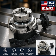 New Horizontal And Vertical Rotary Table With 65 mm 3 Jaw Chuck Backplate USA
