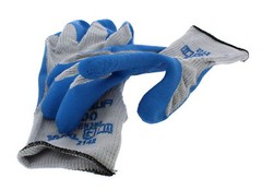 Showa ATLAS Fit 300 Latex Palm-Dipped Blue Rubber Work Gloves, 144-Pairs / Case