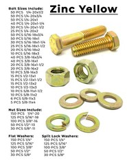 Grade 8 & Class 10.9 Cap Screws, Nuts, & Washers Assortment Kit – 4022 PCS