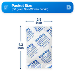 30 gram X 5 PK Premium Quality Silica Gel Desiccant Packets