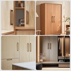 3.78 in beech 4 pcs Round Wooden Drawer Pulls cabinets Handle Kitchen Door