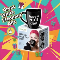 Decodyne Funny Coffee Mug, Gag White Elephant Gifts for Adults and Coworkers – P