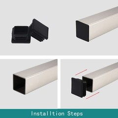 Square & Rectangle Plastic End Caps Blanking Plugs Tube Lnserts Various Sizes