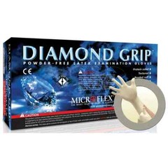 Microflex MF-300 Diamond Grip Latex Disposable Gloves White – 100CT