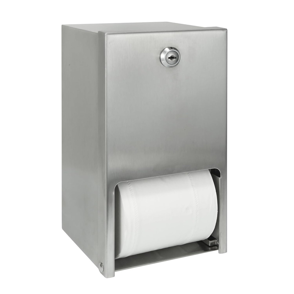 2 Roll Stainless Steel Commercial Toilet Paper Dispenser, Heavy Duty Wall Mount