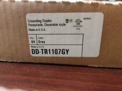 84 Eaton TR1107GY Tamper Resistant Decorator Duplex Receptacle Decor Outlet Gray