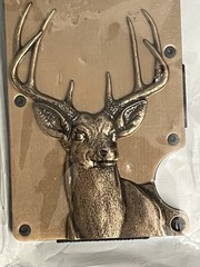 Antique Brass Deer Business Card Holder – Buck Hunting Nature Decor (Unopened)