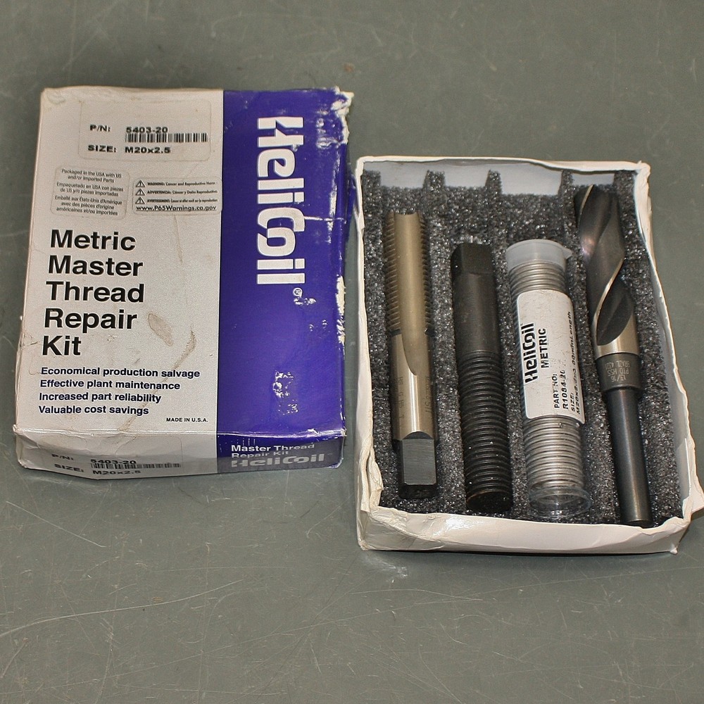 Heli Coil Thread Repair Kit 5403-20, M20 x 2.5, 5H, Metric Coarse, Tanged