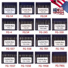 Round Carbide Dental Burs High Speed Handpiece Friction Grip Drill Bits
