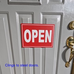 Open and Closed STICKERS or FLEXIBLE MAGNETIC SIGNS decals magnets 7.5×10.75″