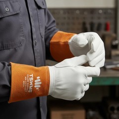 Leather Welding Gloves Heat Fire Resistant TIG MIG Leather Work Gloves for Men