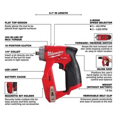 Milwaukee 2505-20 M12 FUEL 4-in-1 Installation Drill/Driver | Tool-Only