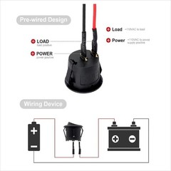 2PC Round Rocker Switch – SPST On/Off 2-Pin, 12V/125V/250V for Car, Boat & RV