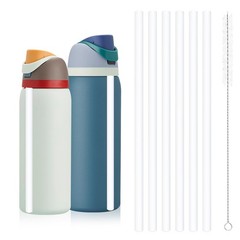 Straw Replacement for Owala Water Bottle 24 oz 32 oz, Reusable 6, White