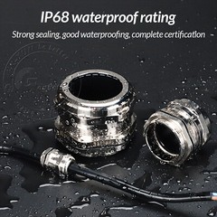 IP68 Waterproof Nickel Plated Brass Cable Glands M6-M100 / PG7-PG63