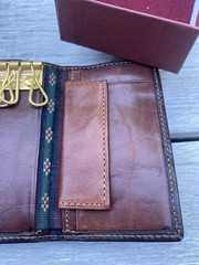 “Nikolai” by Piquadro-NOS brown leather keychain wallet , made in Italy#BIC