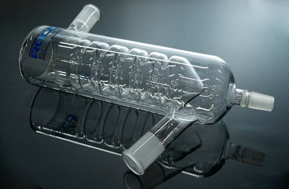 New Glass cold trap (29/42 jts) per angle with 500ml flask and swing adapter.