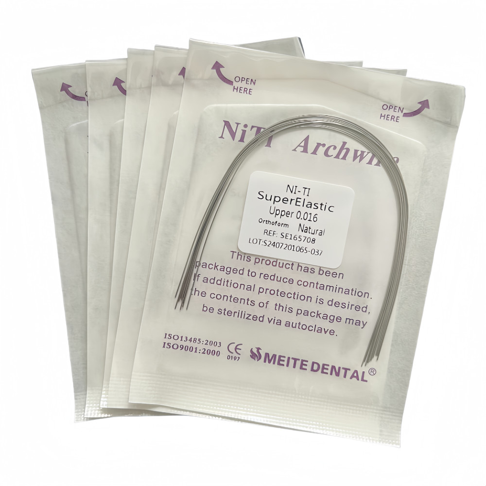 Dental Orthodontic Arch Wire Super Elastic Niti Round Rectangular Natural Form