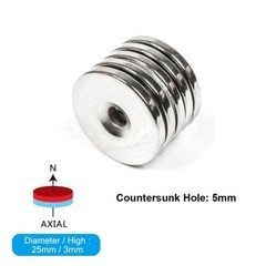 Lot 25mm x 5mm Hole 5mm Strong N35 Countersunk Ring Rare Earth Neodymium Magnet