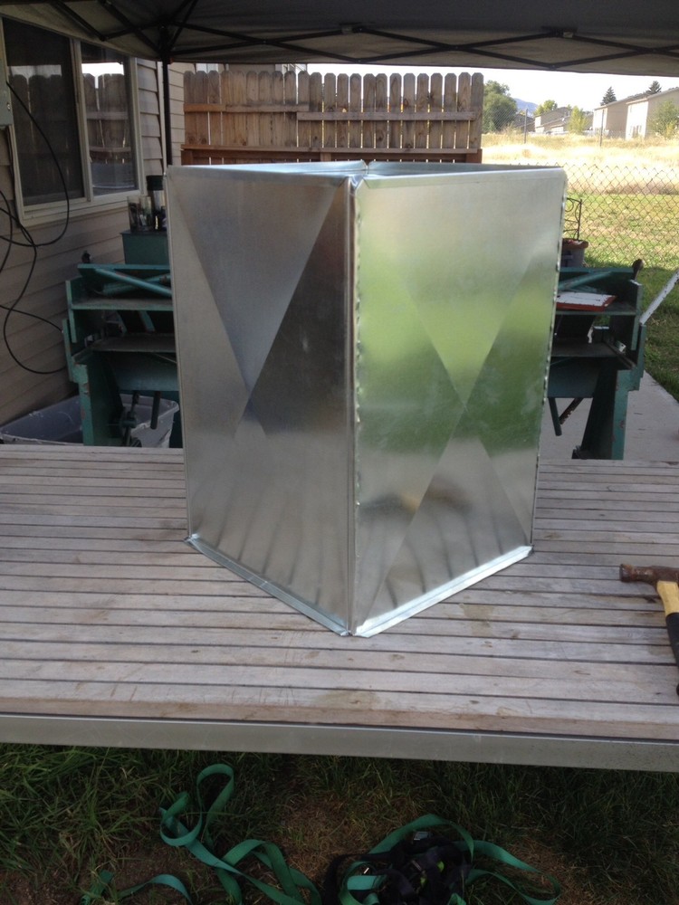 Lot(4)24X19X30 W/18” hole In Cap HVAC AIR DUCTWORK PLENUM GALVANIZED 26 GAUGE