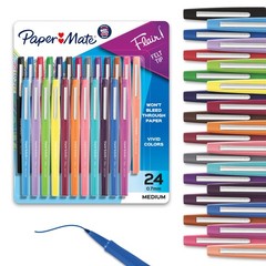Paper Mate Felt Tip Pens Flair Marker Pens Medium Point Assorted 24 –