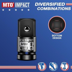 MTO 4-Piece 1/4″ Female to 3/8″ Male Impact Socket Adapter Set, BRAND NEW