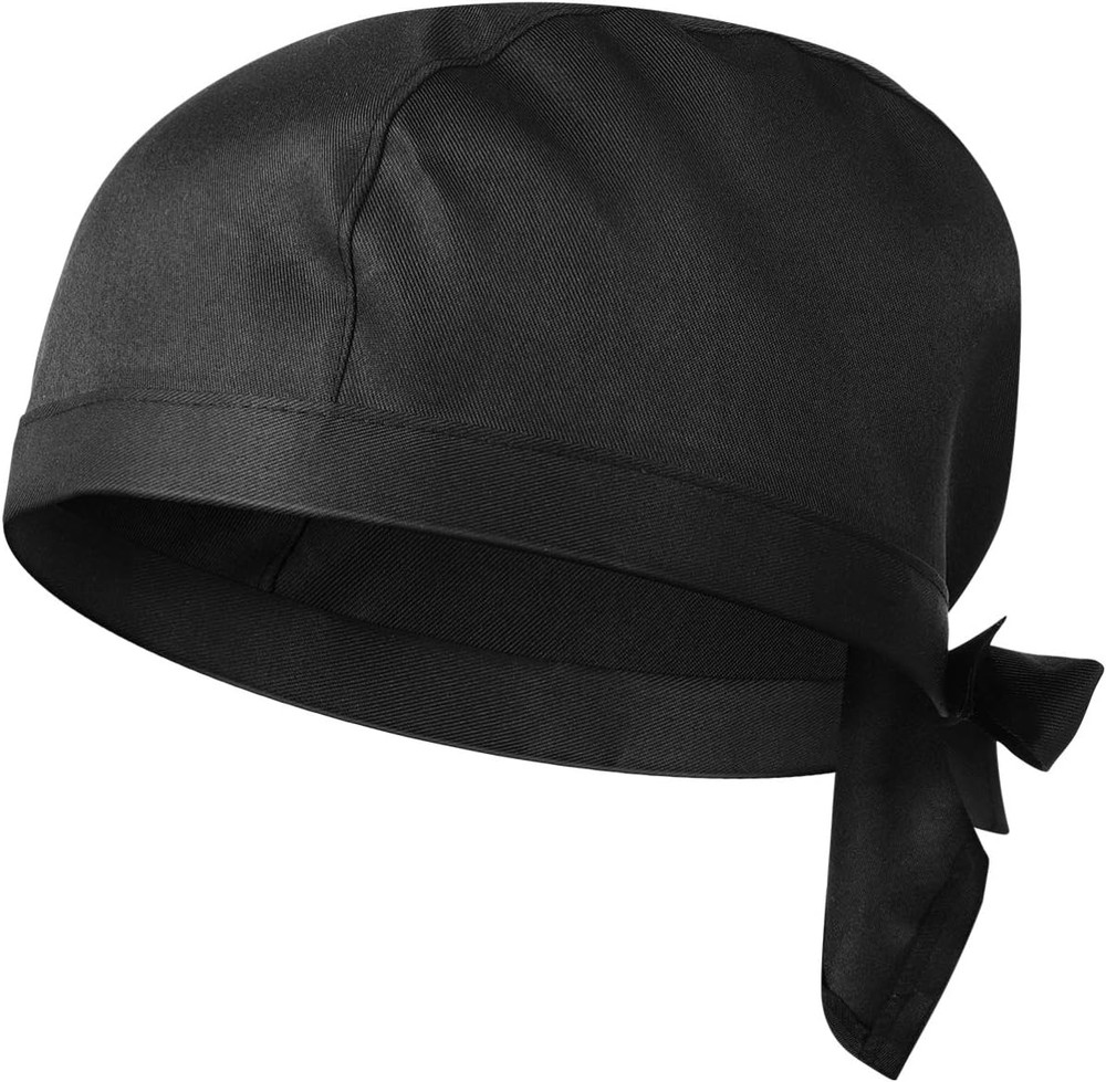 Chef Hat for Men Women – Adjustable Tie Back Chef Cap – Breathable Cotton Skull