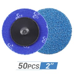 50PCS 2 inch 36 Grit Zirconia Roll Lock Die Grinder Quick Change Sanding Discs