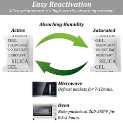 Silica Gel Packets, 50PCS 5 Gram Transparent Desiccant Packs for Storage, Mo…