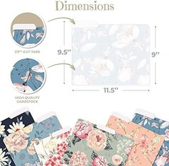 Decorative File Folders, 12 Pack, 6 Designs, Heavyweight, Letter Size (9.5″ x 11