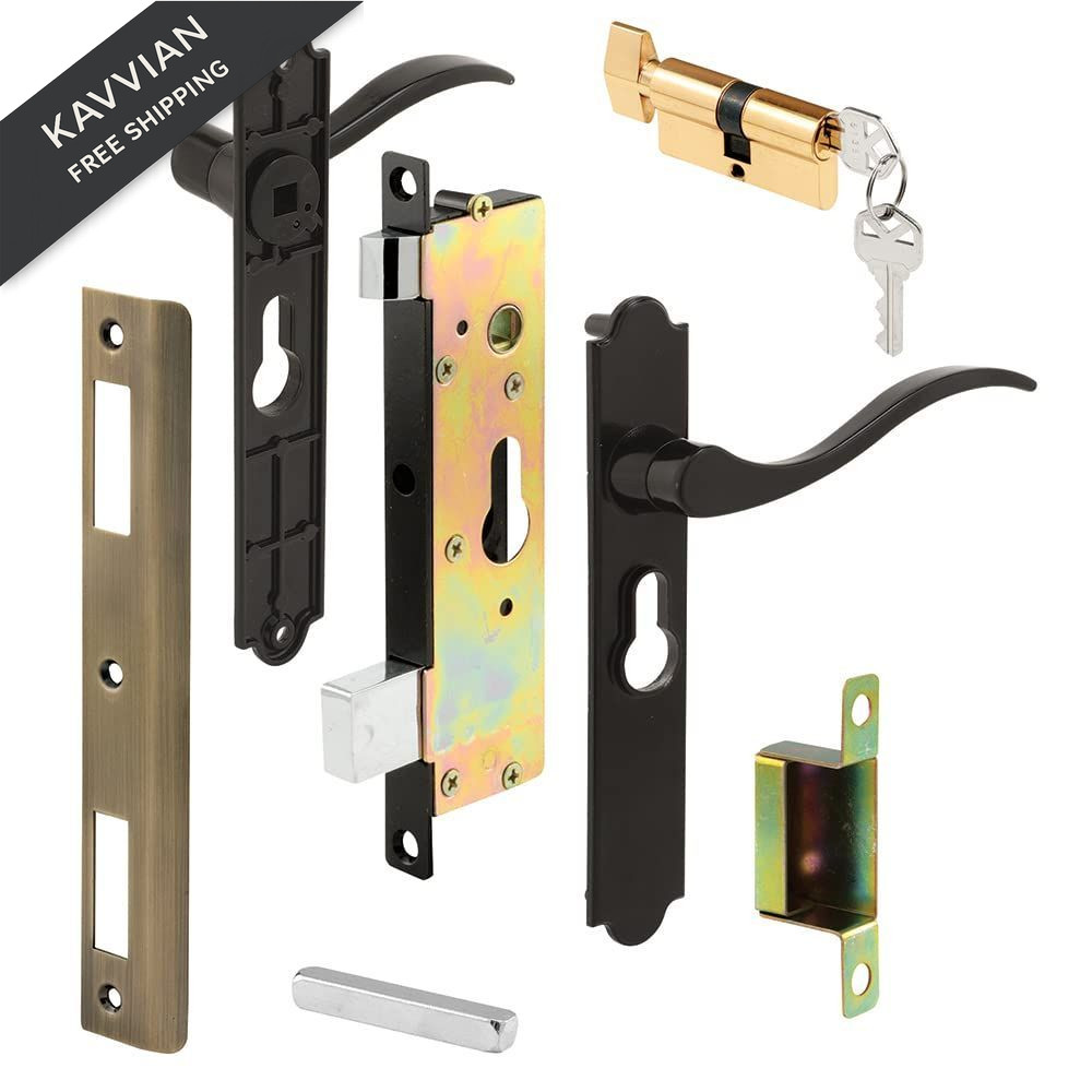 Prime-Line K 5438 Security Screen or Storm Door Lever Set, 1 Pack, Black