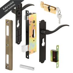 Prime-Line K 5438 Security Screen or Storm Door Lever Set, 1 Pack, Black