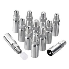 12 Pack 1/4″ I.D. Hose x 1/4″ NPTF Male Hydraulic Hose End Swivel Crimp Fitting