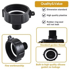 Ceaeso 275-330 IBC Tote Hose Adapter, 2″ Coarse Thread, Black