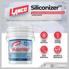 Siliconizer 5 Gal Acrylic Elastomeric White Reflective Roof Sealer Coating