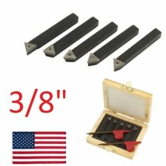 5 pc 3/8″ Lathe Indexable Carbide Insert + Turning Tooling Bit Holder Set