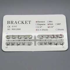 100 Packs Dental Orthodontic Metal Bracket Standard Roth 022 Slot 3 4 5 Hooks