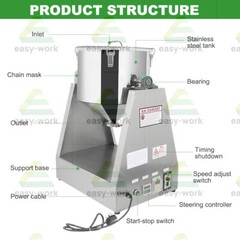 5-20KG Electric 304 Stainless Powder Blender Lab Dry Dough Powder Drum Mixer