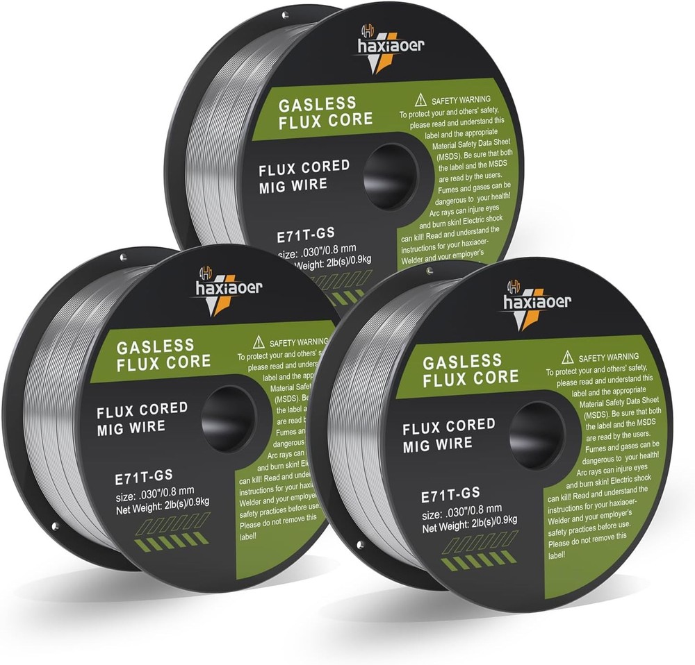 Flux Core Welding Wire .030″ -E71T-GS Mild Steel MIG Wire 2 Pounds × 3 Packs