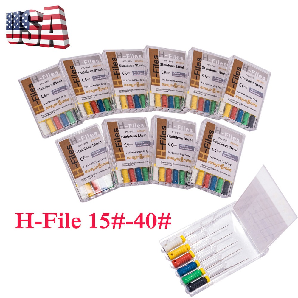 10pc/pack Dental H-Files stainless steel endodontic hand use file For root canal