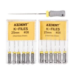 AZDENT Dental Endo Root Canal K-Files Stainless Steel Hand Use 21mm/25 mm Files