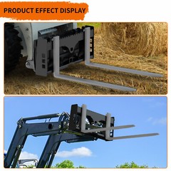 Heavy-Duty Skid Steer Pallet Fork Frame W/Receiver Hitch & Spear Sleeves 3000LBS