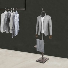 Male Clothing Display Rack Clothing Display Holder Free Stand Height Adjustable