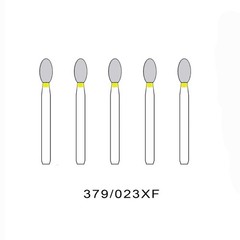 Multi-Use Yellow Football Diamond Burs Dental Friction Grip 379/023XF Extra Fine