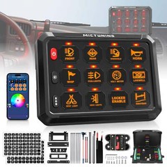 MICTUNING App Control 8/12 Gang RGB Switch Panel Lights Circuit Relay System Box