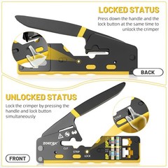 RJ45 Crimping Tool Ethernet Crimp Tool Crimper for RJ11/RJ12 Standard, RJ45 P…