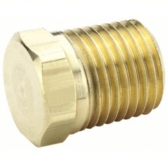 3/8″ Male NPT Brass Hex Head Plug Made In USA-10pcs